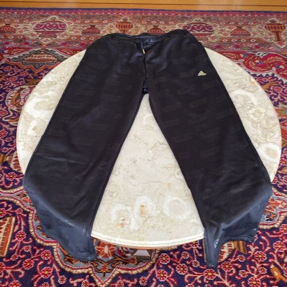 NWT ADIDAS Embossed Monogram Wide Leg Jogging Pants Regular Fit - Picture 4 of 13